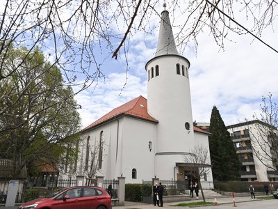 A Budapest-Angyalföldi Református Egyházközség felújított Frangepán utcai temploma 2023. március 26-án Fotó: MTI/Bruzák Noémi