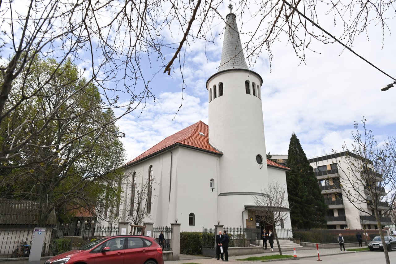 A Budapest-Angyalföldi Református Egyházközség felújított Frangepán utcai temploma 2023. március 26-án Fotó: MTI/Bruzák Noémi