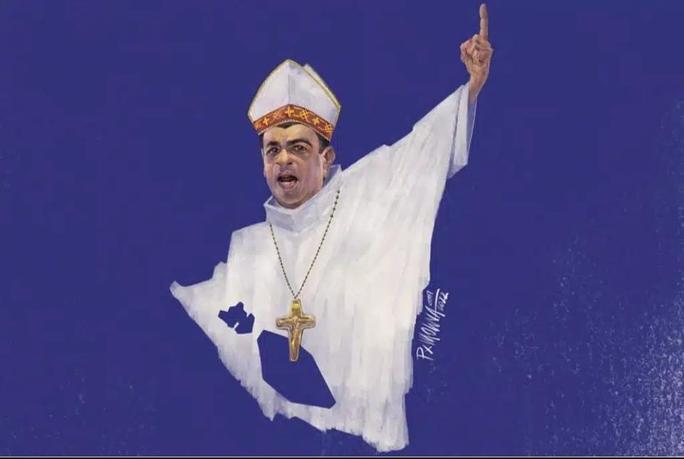 Rolando Álvarez nicaraguai püspök egy plakáton Fotó: Faceboook
