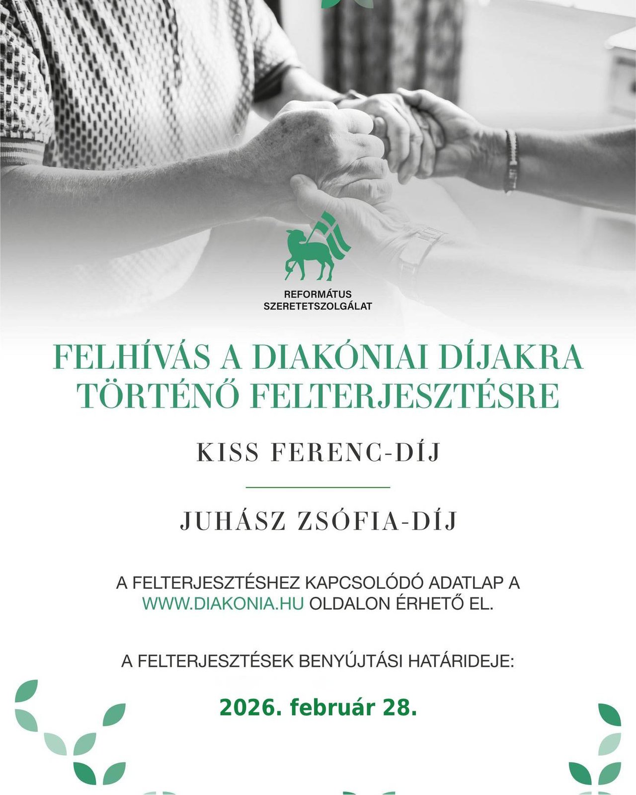 Diakónia díjak_felhívás_felterjesztési lehetőség 2026