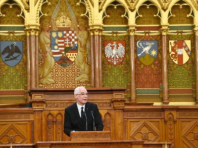Balog Zoltán a magyar kultúra napja ünnepségen a Parlamentben 2023. január 22. Fotó: MTI/Bruzák Noémi