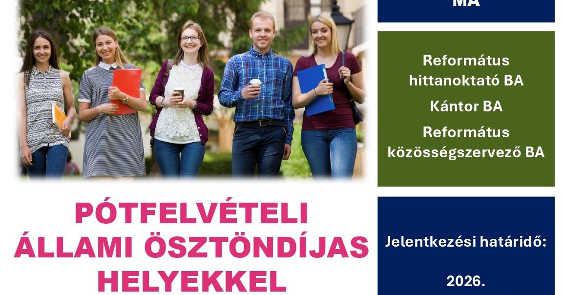 Pótfelvételi lehetőség a Károli Gáspár Református Egyetem Pedagógiai Karának szakjaira