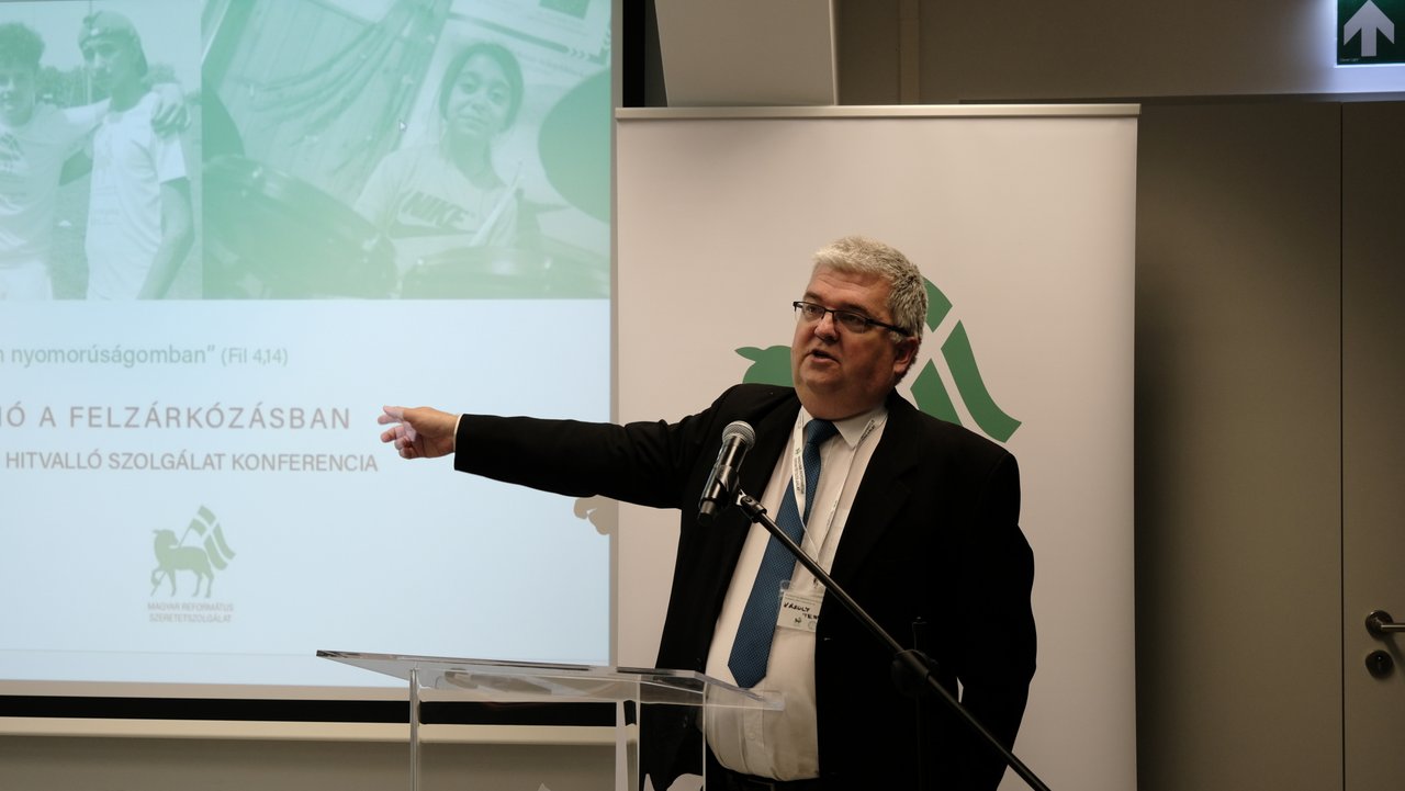 Czibere Károly. FETE konferencia, Bp, Károli XIII. kerület, 2025. szeptember 25. - Fotó: MRSZ