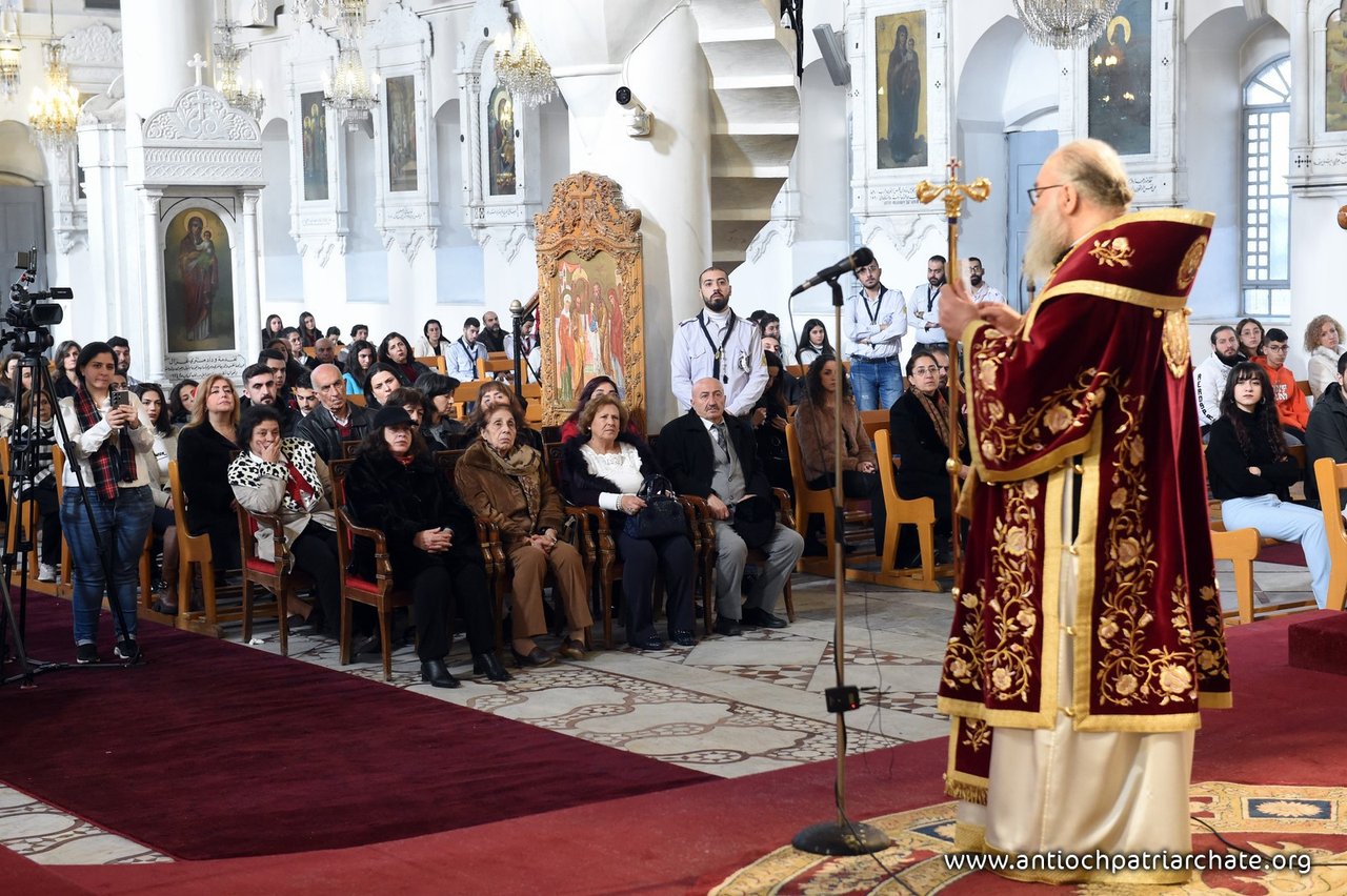 Istentisztelet 2024. december 24-én Damaszkuszban. X. János antiochiai görög pátriárka. Forrás: Facebook/ Antioch Partiarchate