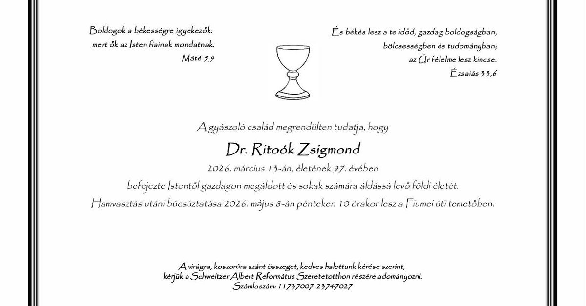 Május 8-án búcsúztatják Ritoók Zsigmondot