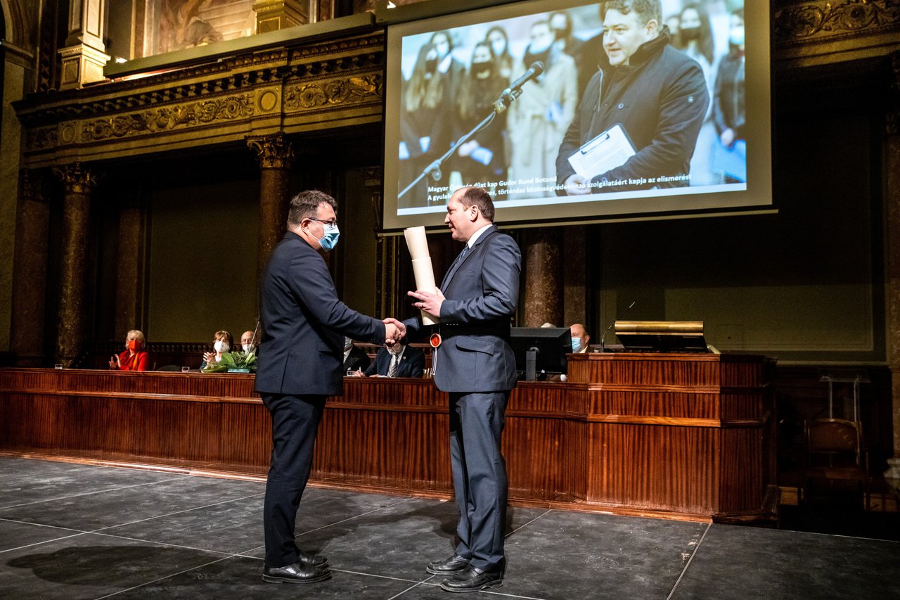 Magyar Örökség díjat kapott Gudor Kund Botond - 2021. december 18. Fotó: Hirling Bálint