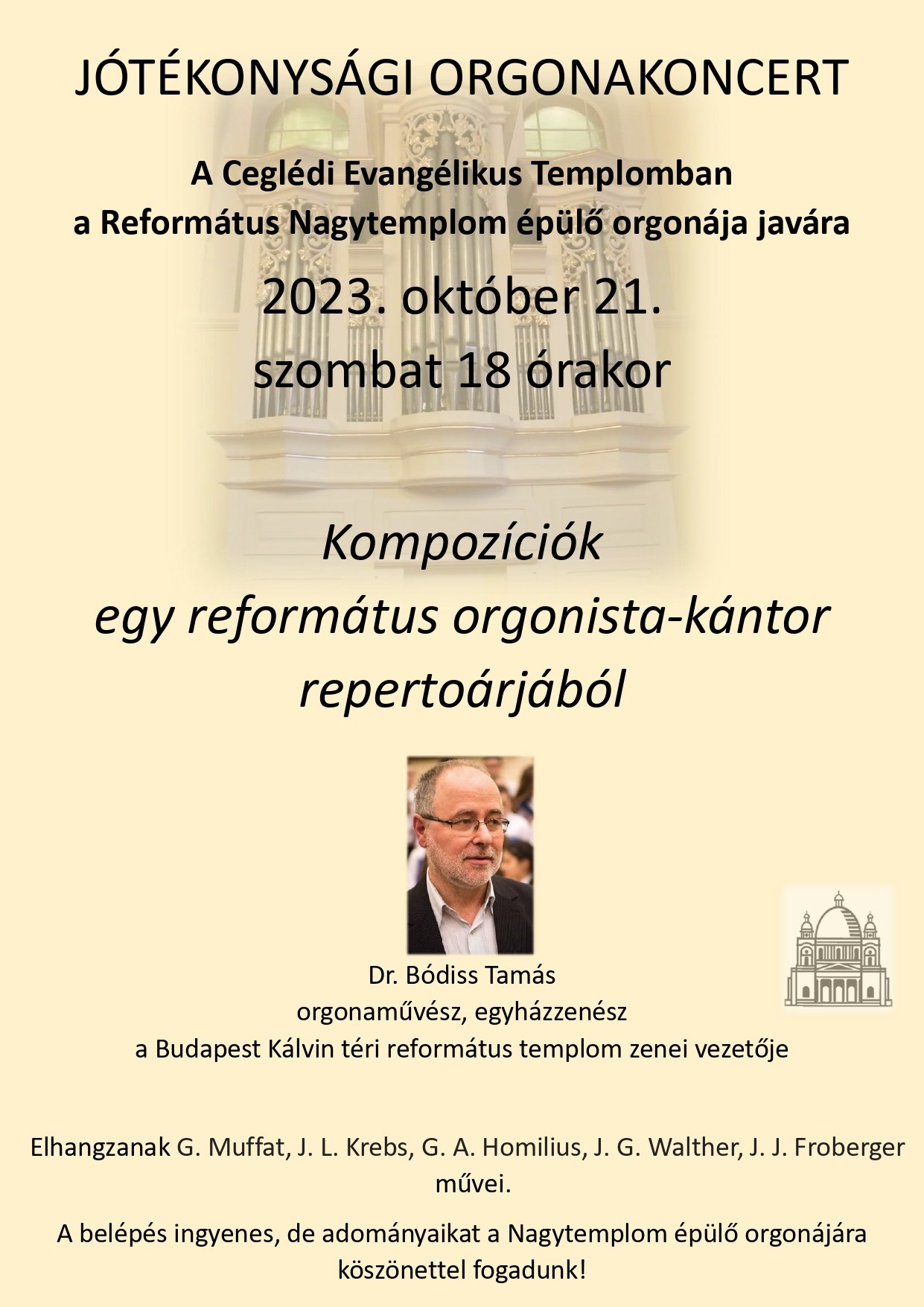 Jótékonysági koncert plakátja Cegléd 2023 október 21.