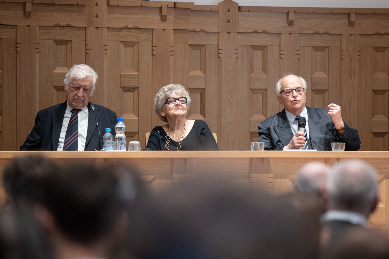 Mikesi Károly, Kovács Sebestyén Vera és Komlósi Péter. KRE Dies Natalis 56-os megemlékezés 2026 - Fotó:Magyaródi Milán