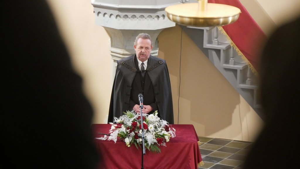 Hajek János lelkipásztor. Felújított nagypiszanicai református templom hálaadó istentisztelet - 2025. december 13. - Fotó: refdunantul.hu