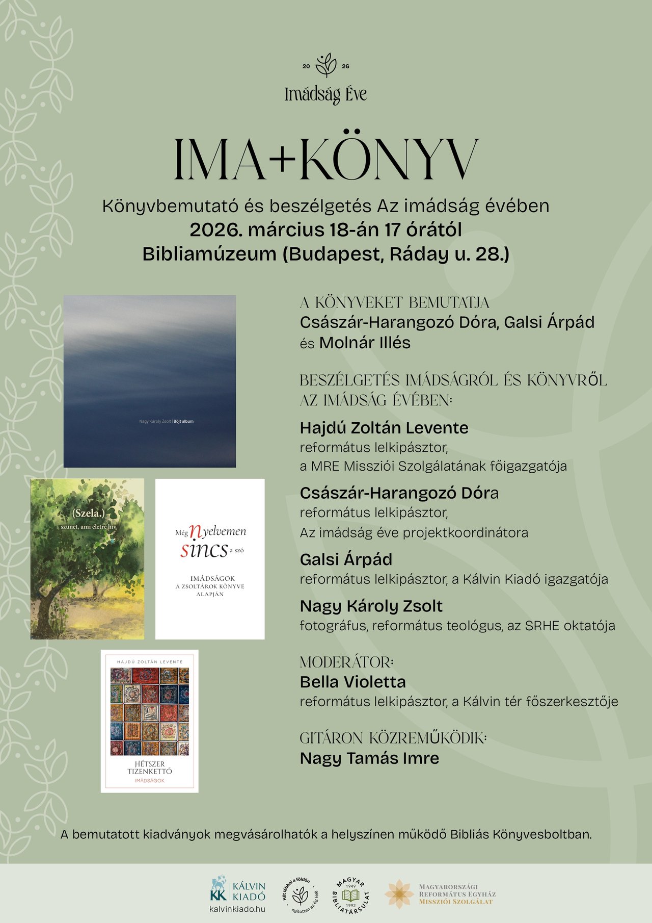 plakat, imádság éve könyvbemutató