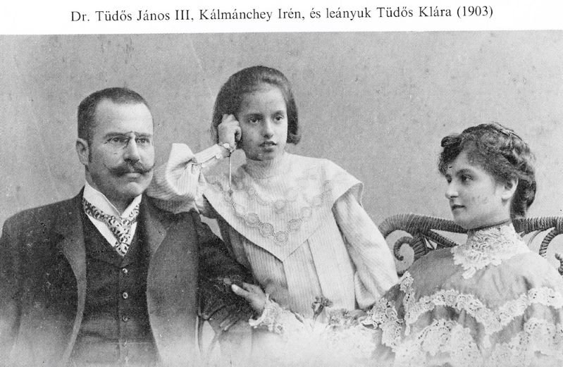 Tüdős János, Kálmáchey Irén és leányuk, Tüdős Klára (1903) fotó: archívum