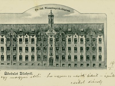 Illusztráció: Zilah, Wesselényi-kollégium, 1903 - képeslap
